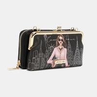 Nicole Lee USA Signature Kiss Lock Crossbody Wallet