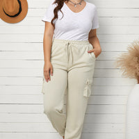 Plus Size Elastic Waist Joggers with Pockets