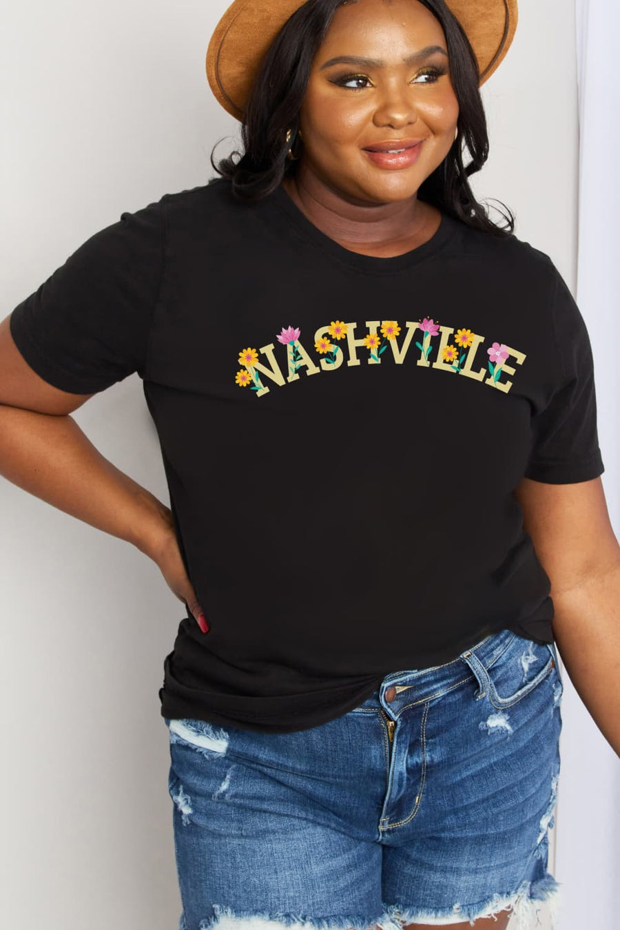 Simply Love Full Size NASHVILLE Graphic Cotton Tee