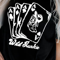 Poker Graphic Round Neck Short Sleeve Tee