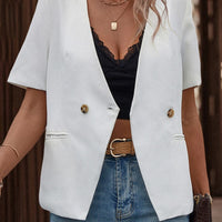 Two-Button Short Sleeve Pocket Blazer