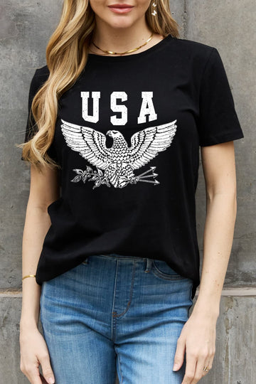 Simply Love USA Eagle Graphic Cotton Tee