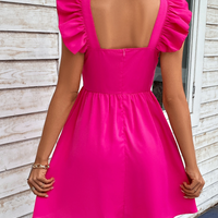 Ruffled Square Neck Dress