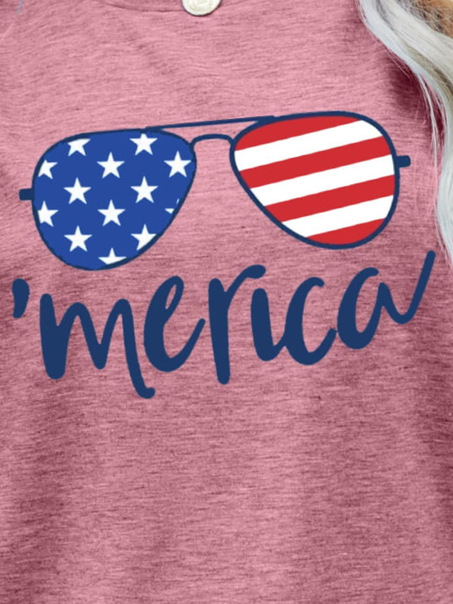 US Flag Glasses Graphic Tee