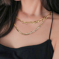 18K Gold Plated Glass Stone Necklace