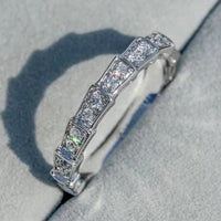 Shiny 3 Carat Moissanite Platinum-Plated Ring