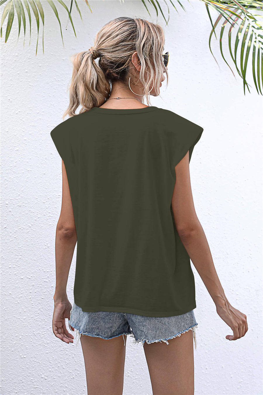 Round Neck Cap Sleeve Tee