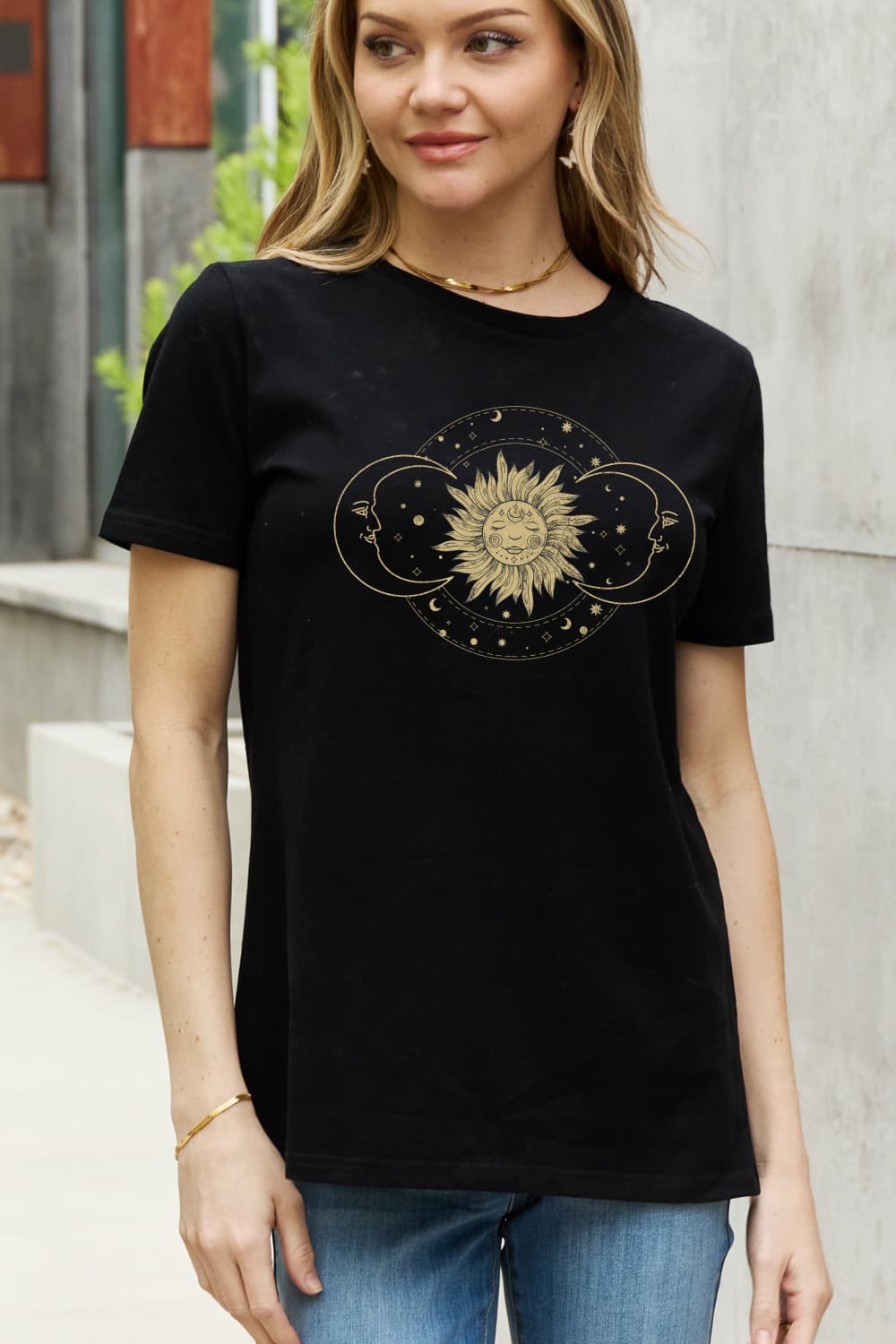 Simply Love Full Size Sun & Moon Graphic Cotton Tee