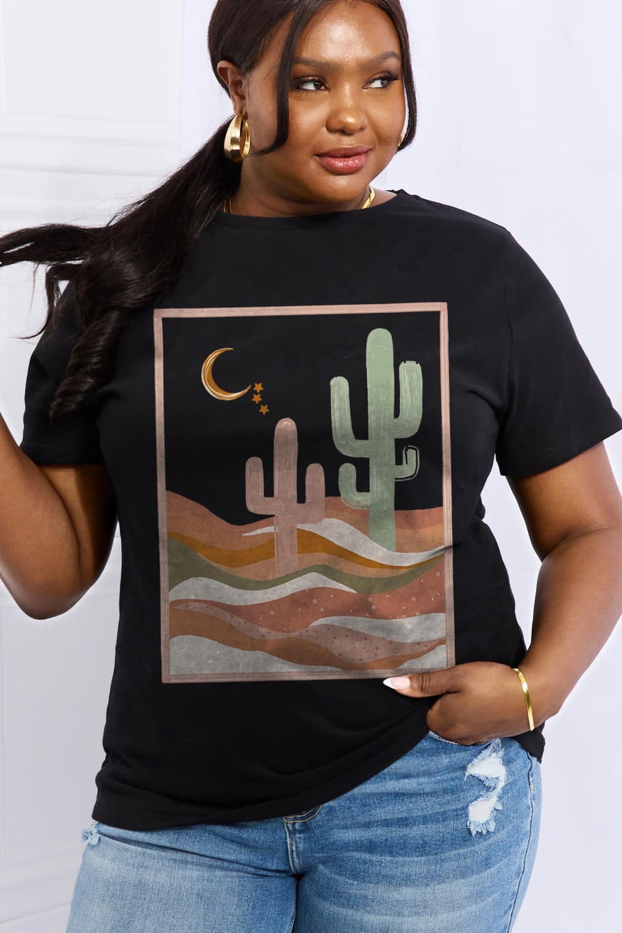 Simply Love Full Size Night Time Desert Graphic Cotton Tee