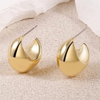 Chunky C-Hoop Brass Earrings