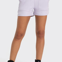 Elastic Waist Sports Shorts with Pockets