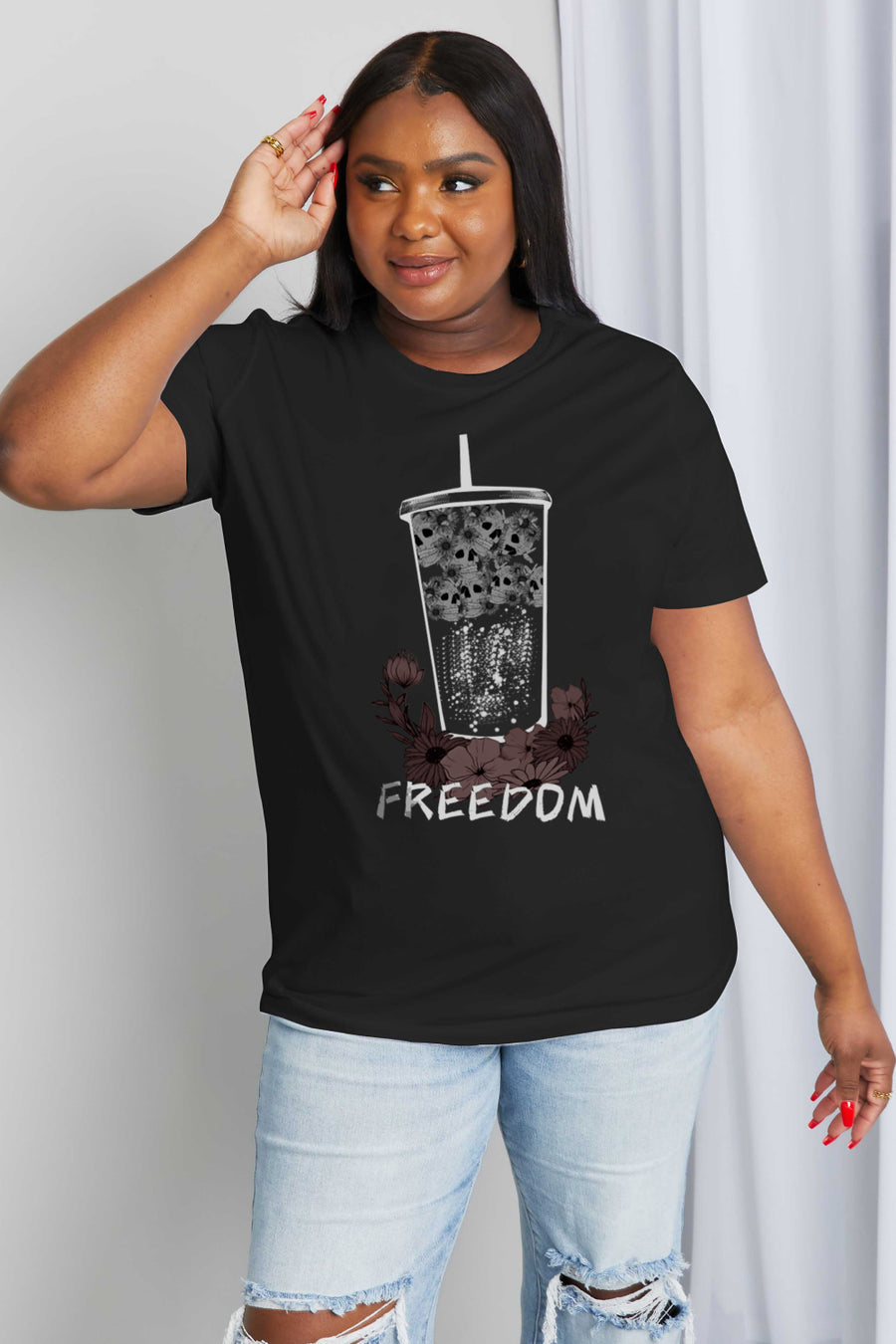 Simply Love Full Size FREEDOM Graphic Cotton Tee