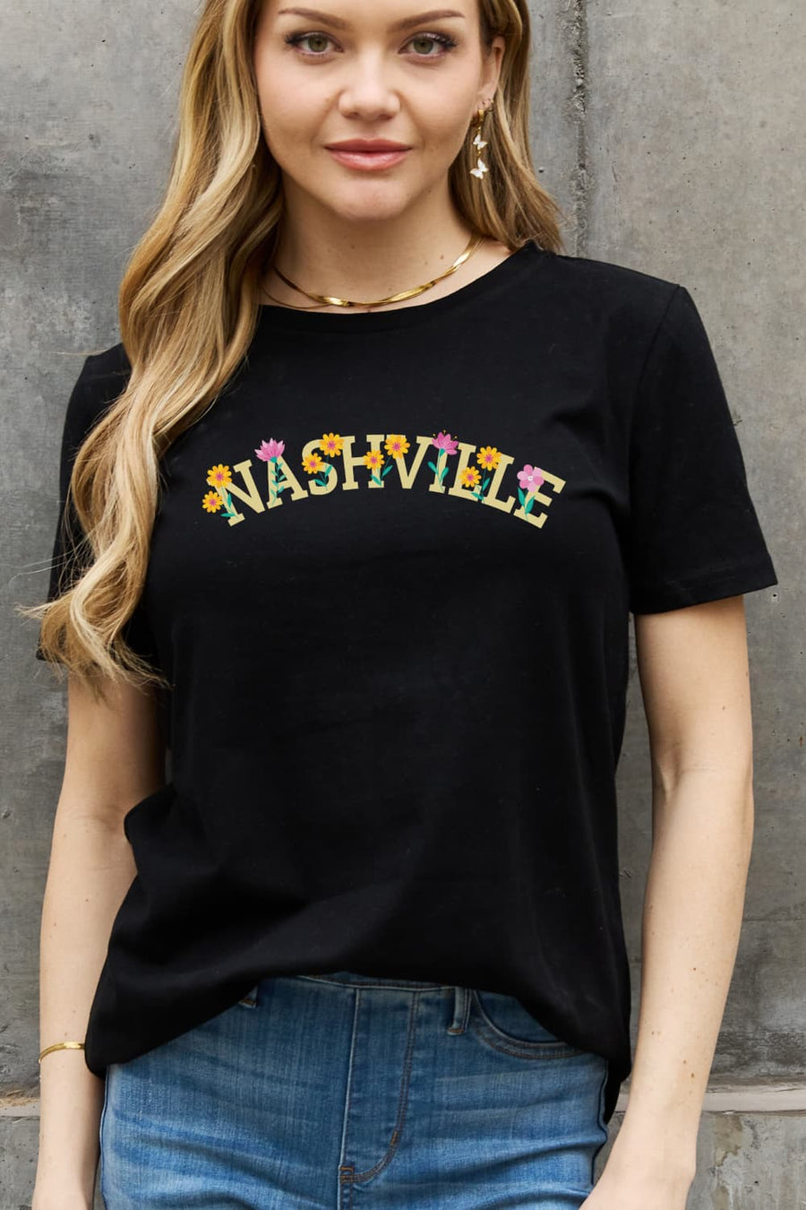 Simply Love Full Size NASHVILLE Graphic Cotton Tee