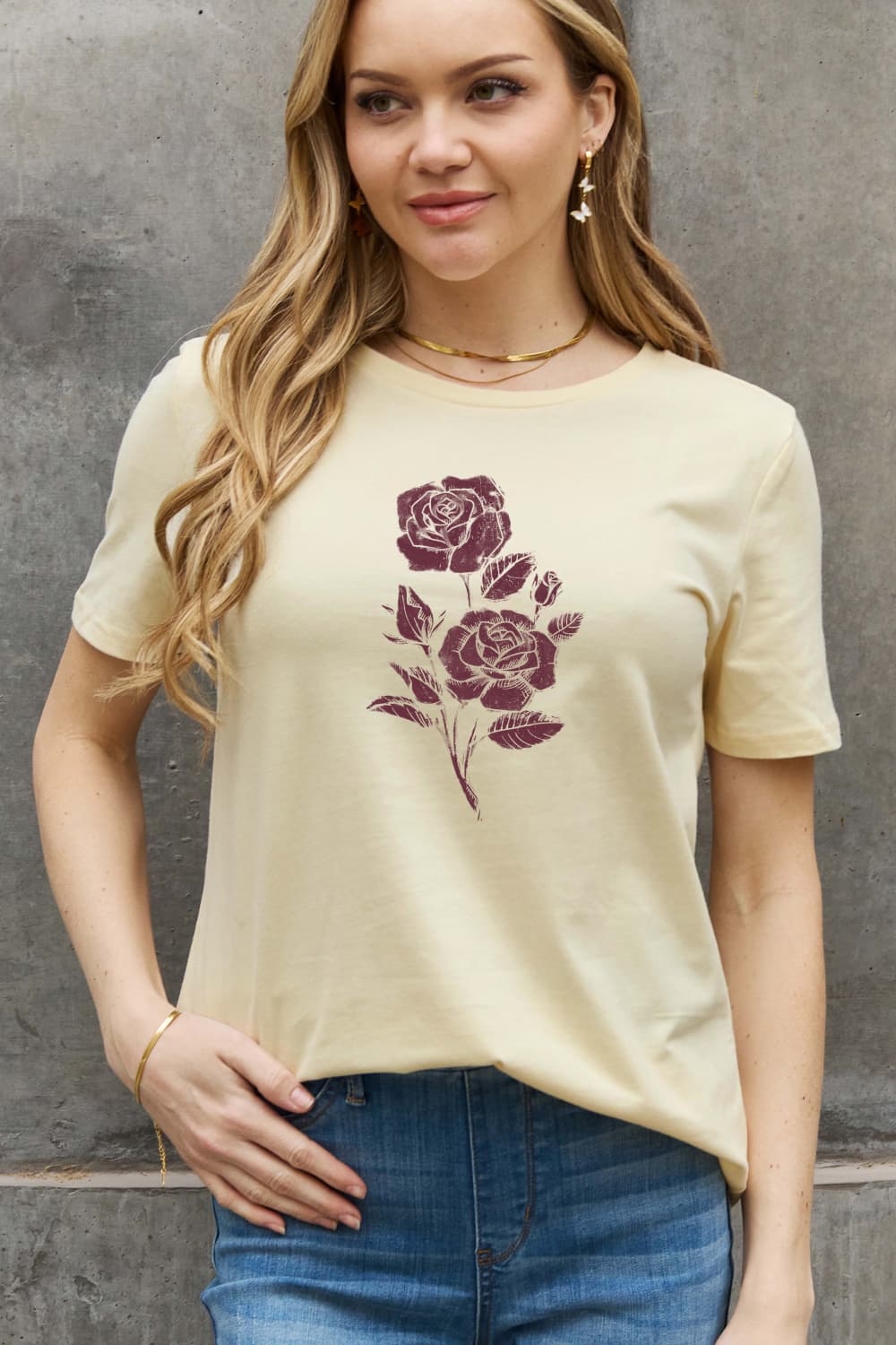 Simply Love Full Size Rose Graphic Cotton Tee