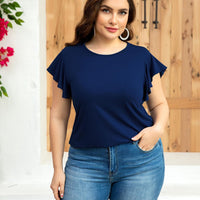 Flutter Sleeve Round Neck Tee