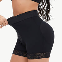 Full Size Zip-Up Lace Trim Shaping Shorts