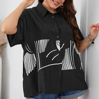 Plus Size Printed Flutter Sleeve Shirt