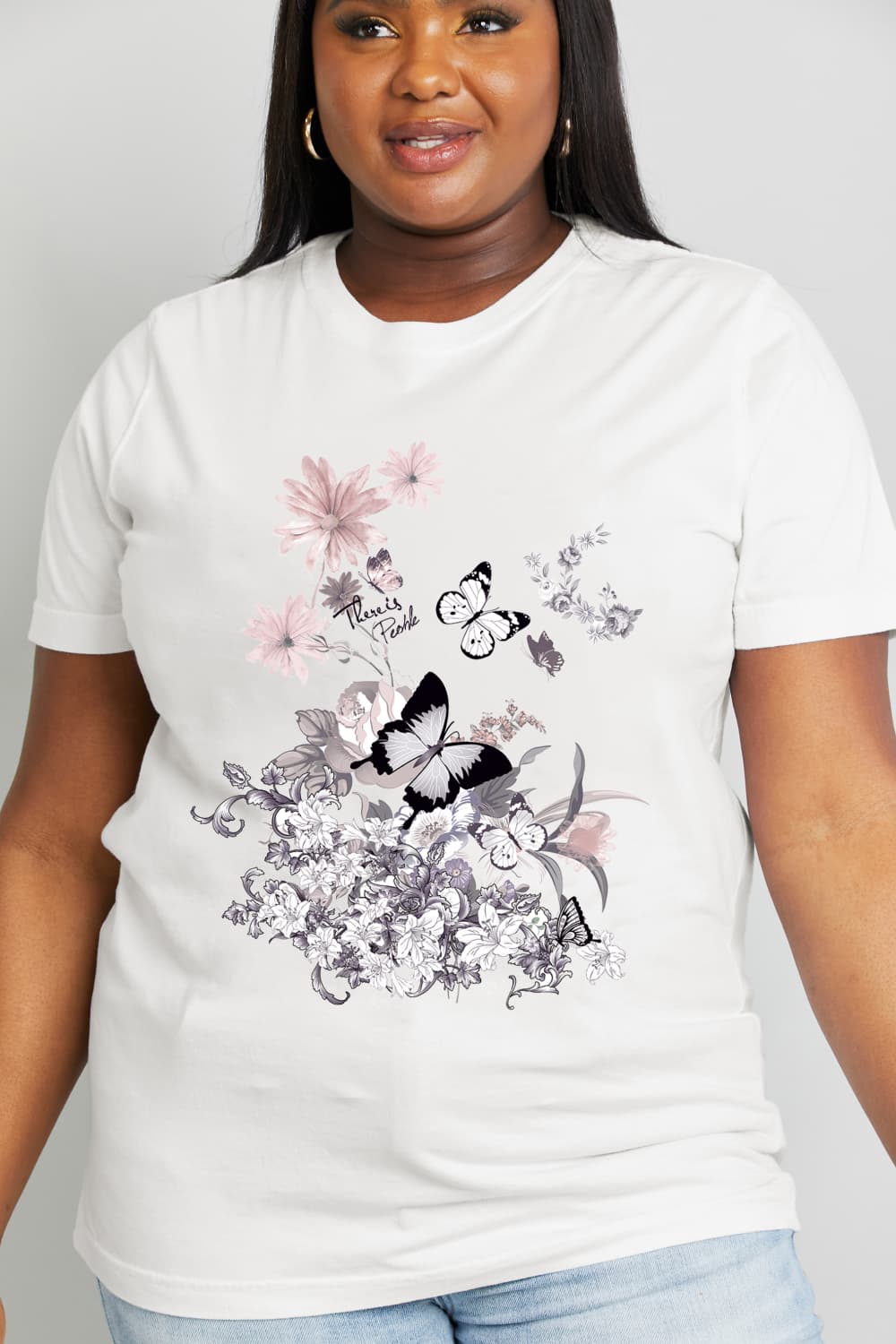 Simply Love Full Size Flower Graphic Cotton Tee