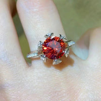 2 Carat Moissanite 6-Prong Ring in Phoenix Fire