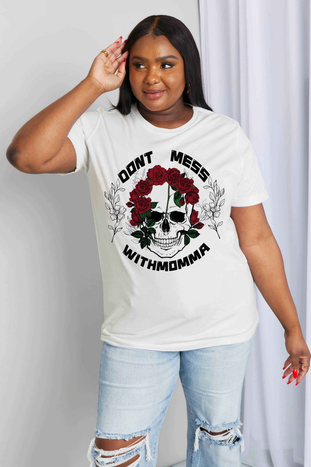 Simply Love Full Size DON‘T MESS WITH MOMMA Graphic Cotton Tee