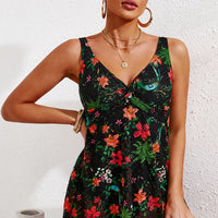 Full Size Twist Front Sleeveless Swim Dress