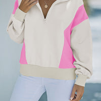 Color Block Quarter-Zip Sweatshirt