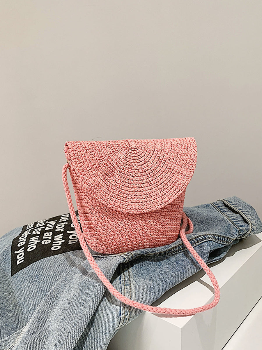 Textured pink shoulder bag