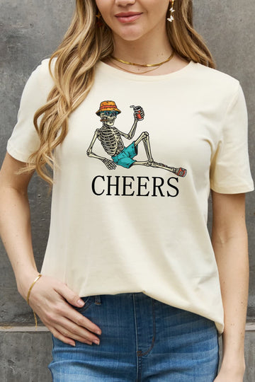 Simply Love Full Size CHEERS Graphic Cotton Tee