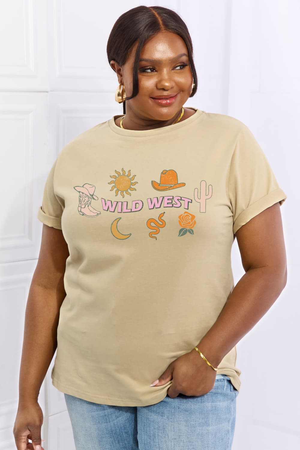 Simply Love Full Size WILD WEST Graphic Cotton Tee