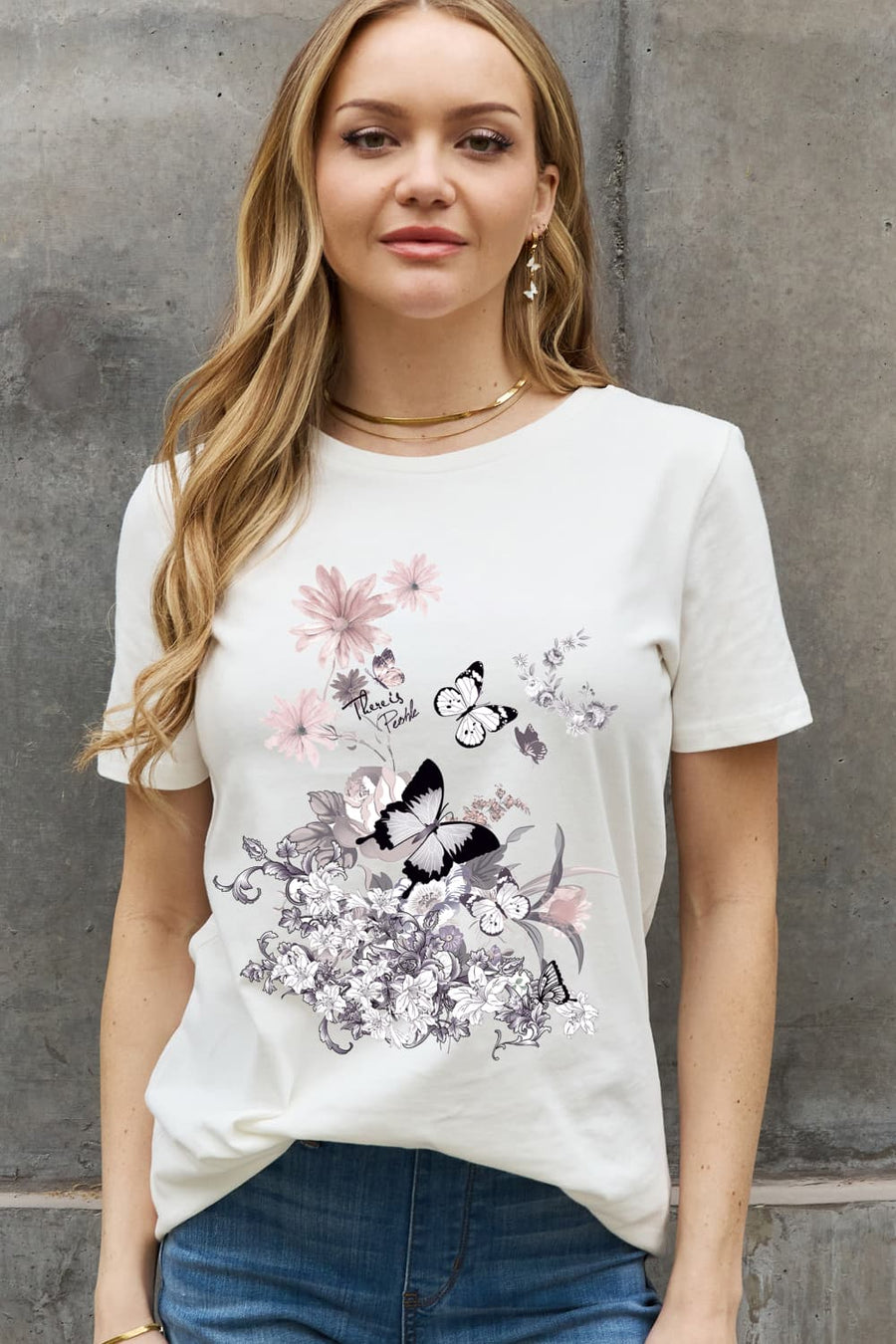 Simply Love Full Size Flower Graphic Cotton Tee