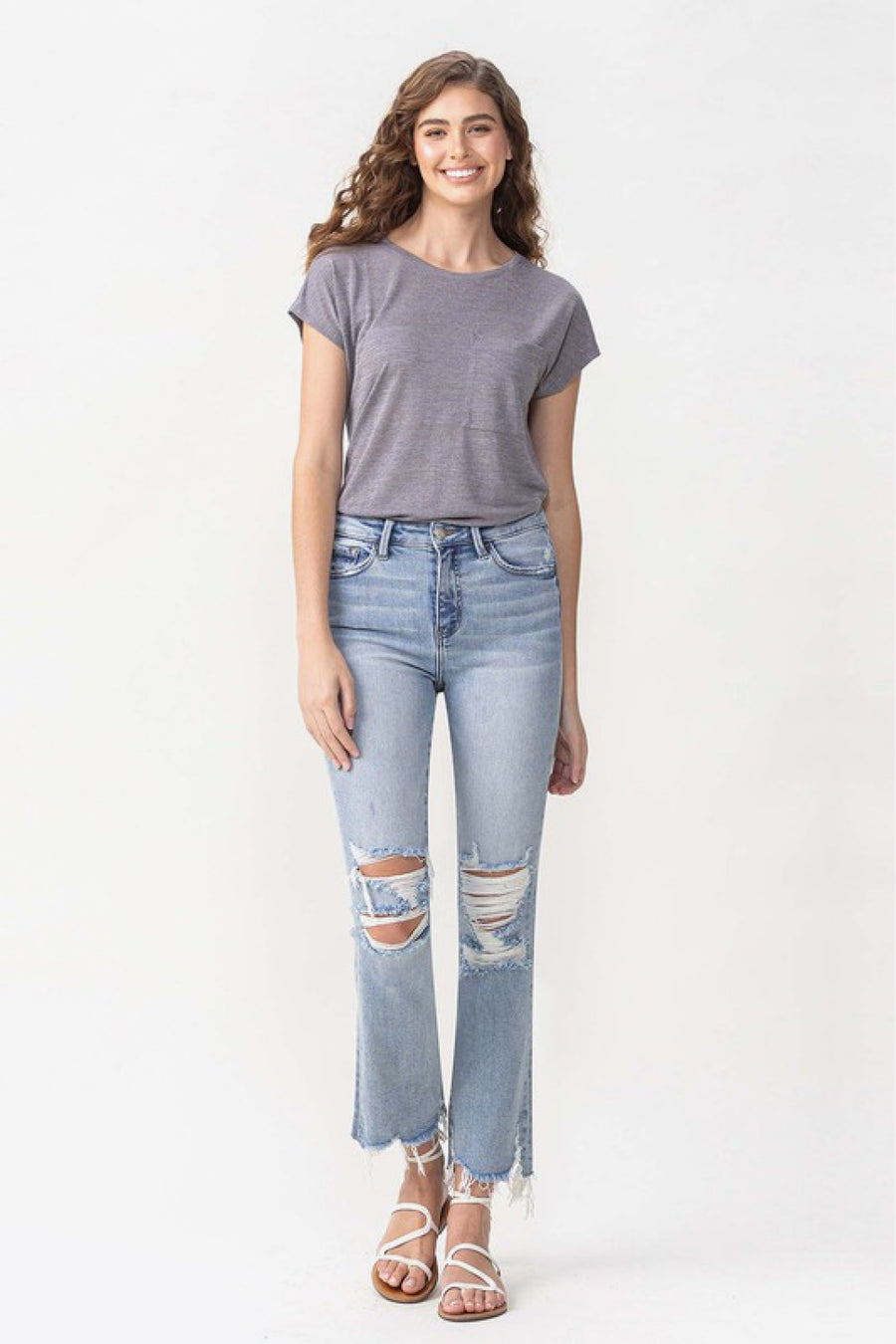 Vervet by Flying Monkey Wren Full Size High Rise Crop Flare Jeans