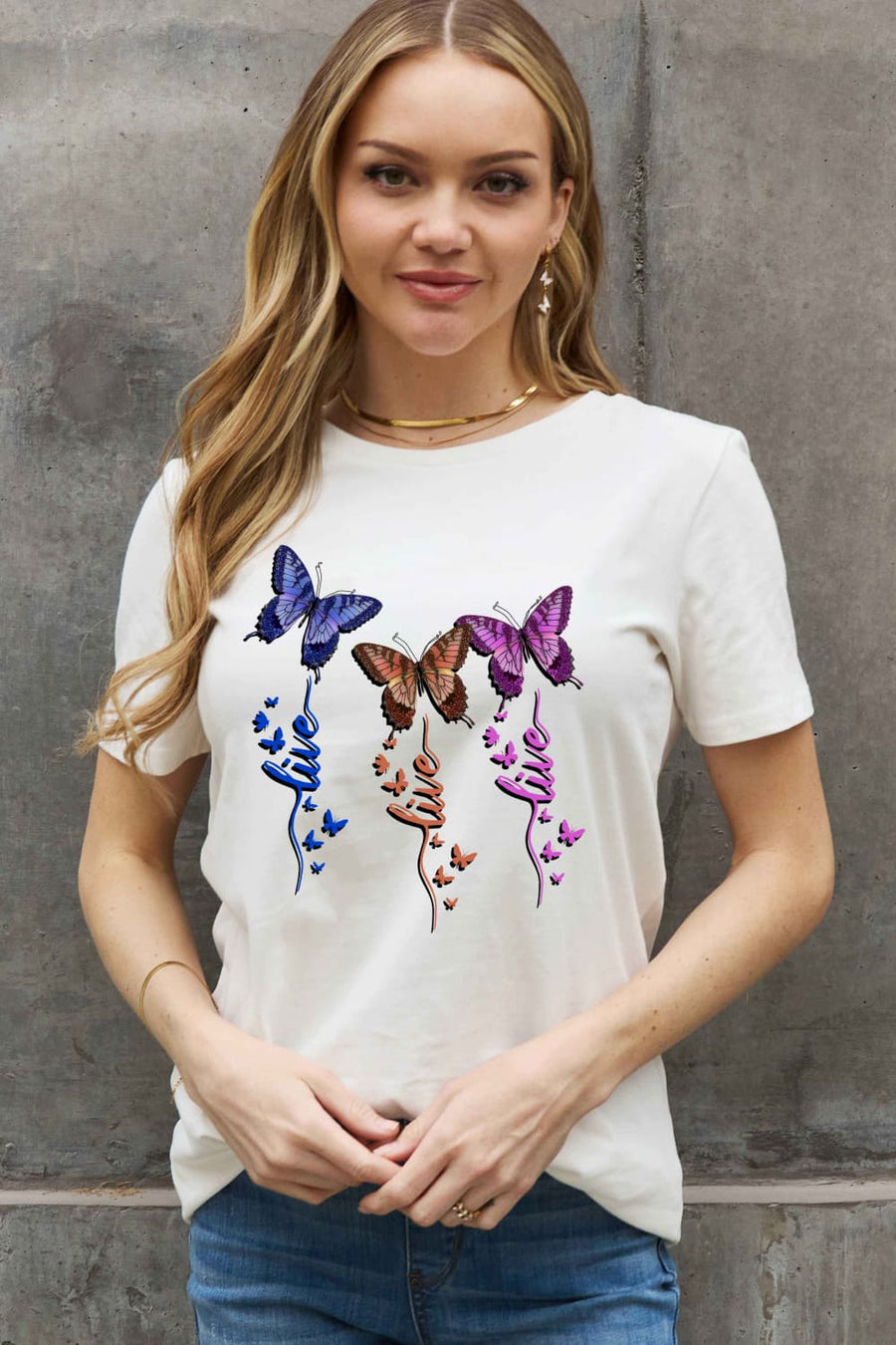 Simply Love Full Size Butterfly Graphic Cotton Tee