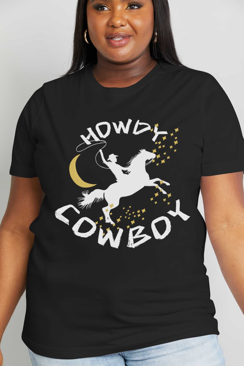 Simply Love Full Size HOWDY COWBOY Graphic Cotton Tee