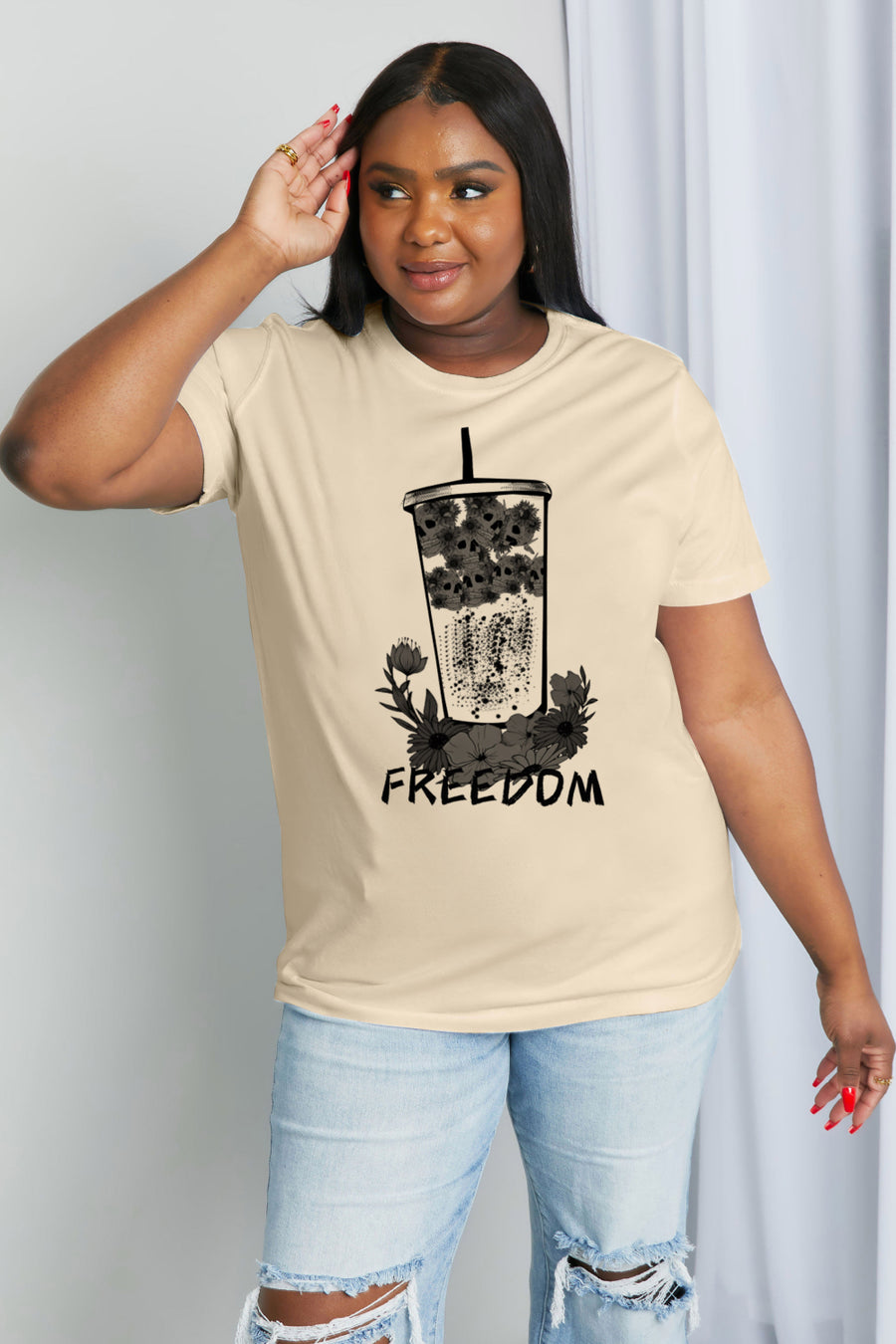 Simply Love Full Size FREEDOM Graphic Cotton Tee