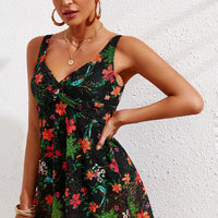 Full Size Twist Front Sleeveless Swim Dress