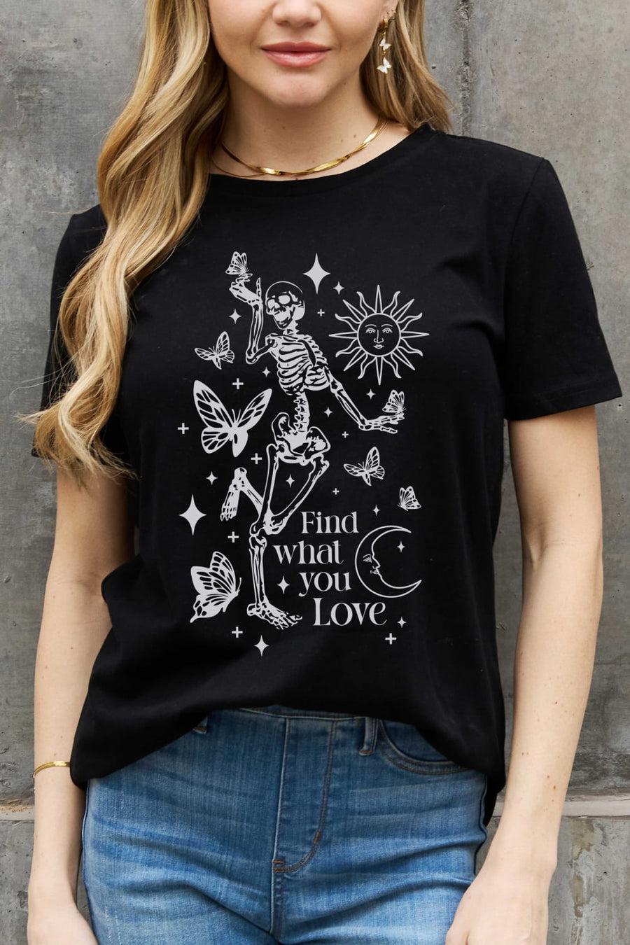 Simply Love Full Size FIND WHAT YOU LOVE Graphic Cotton Tee