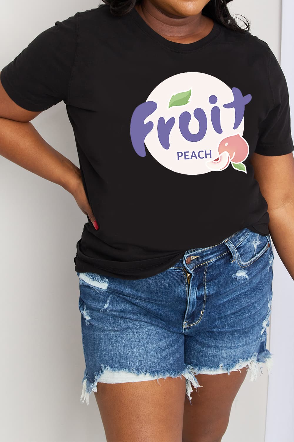 Simply Love Full Size FRUIT PEACH Graphic Cotton Tee