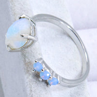 18K Rose Gold-Plated Moonstone Open Ring