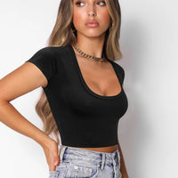 Square Neck Cropped T-Shirt