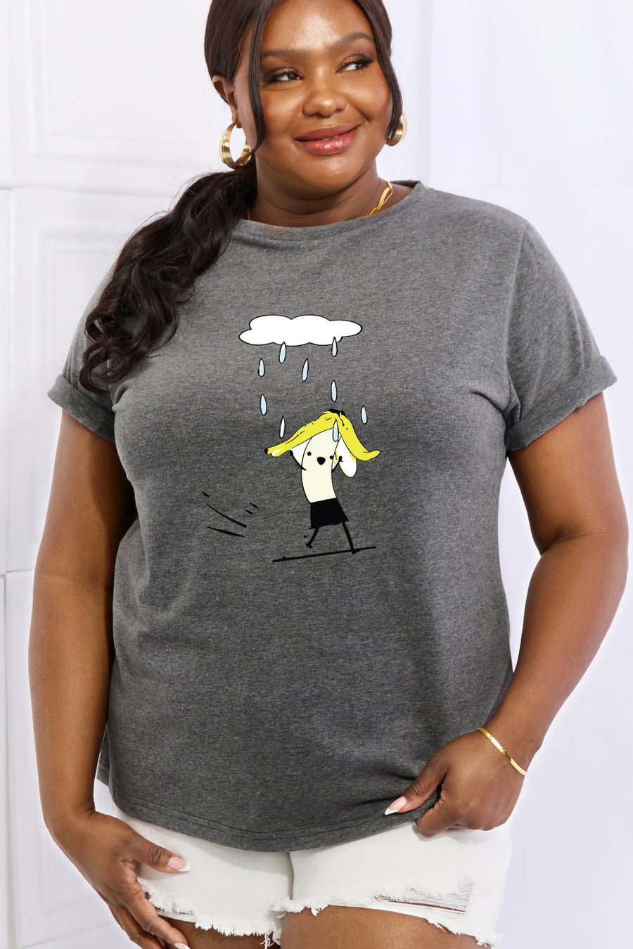 Simply Love Full Size Rainy Day Graphic Cotton Tee