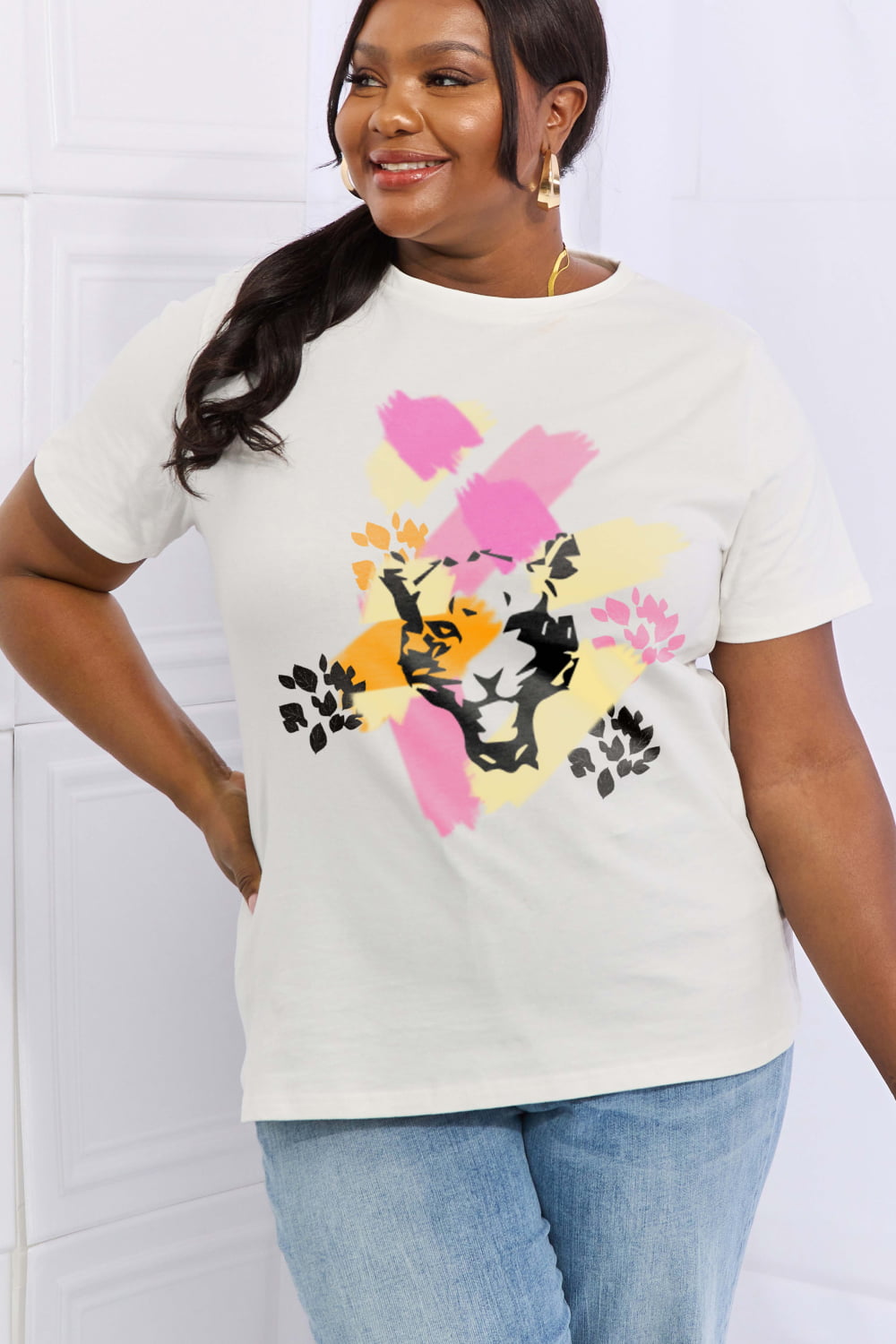 Simply Love Full Size Tiger Graphic Cotton Tee