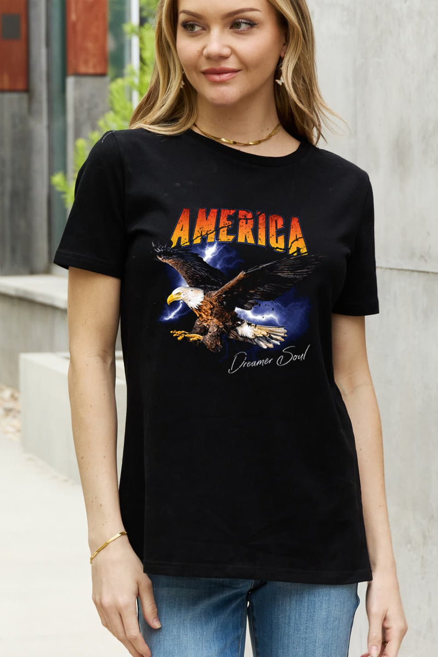 Simply Love Full Size AMERICA DREAMER SOUL Graphic Cotton Tee