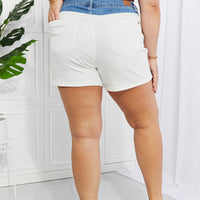 Judy Blue Desiree Full Size High Waisted Two-Tone Shorts