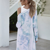 Tie-Dye Open Front Longline Cardigan