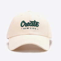 CREATE NEW LIFE Adjustable Cotton Baseball Cap