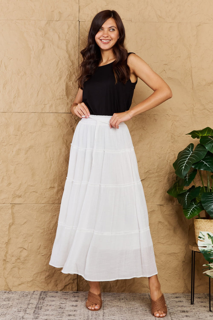 Sweet Lovely By Jen Places To Go Full Size Tiered Maxi Skirt