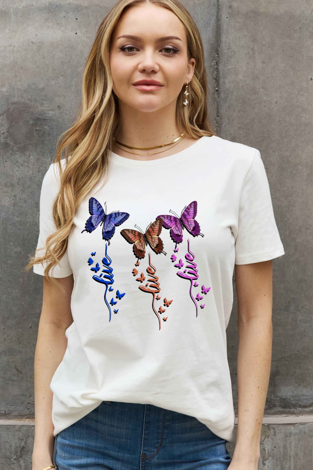 Simply Love Full Size Butterfly Graphic Cotton Tee