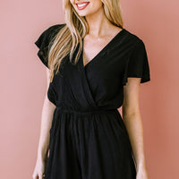 Flutter Sleeve Surplice Romper