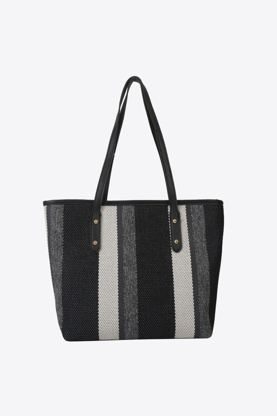 Black and grey Stripe tote bag