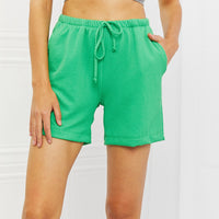 Blumin Apparel Too Good Full Size Ribbed Shorts in Green